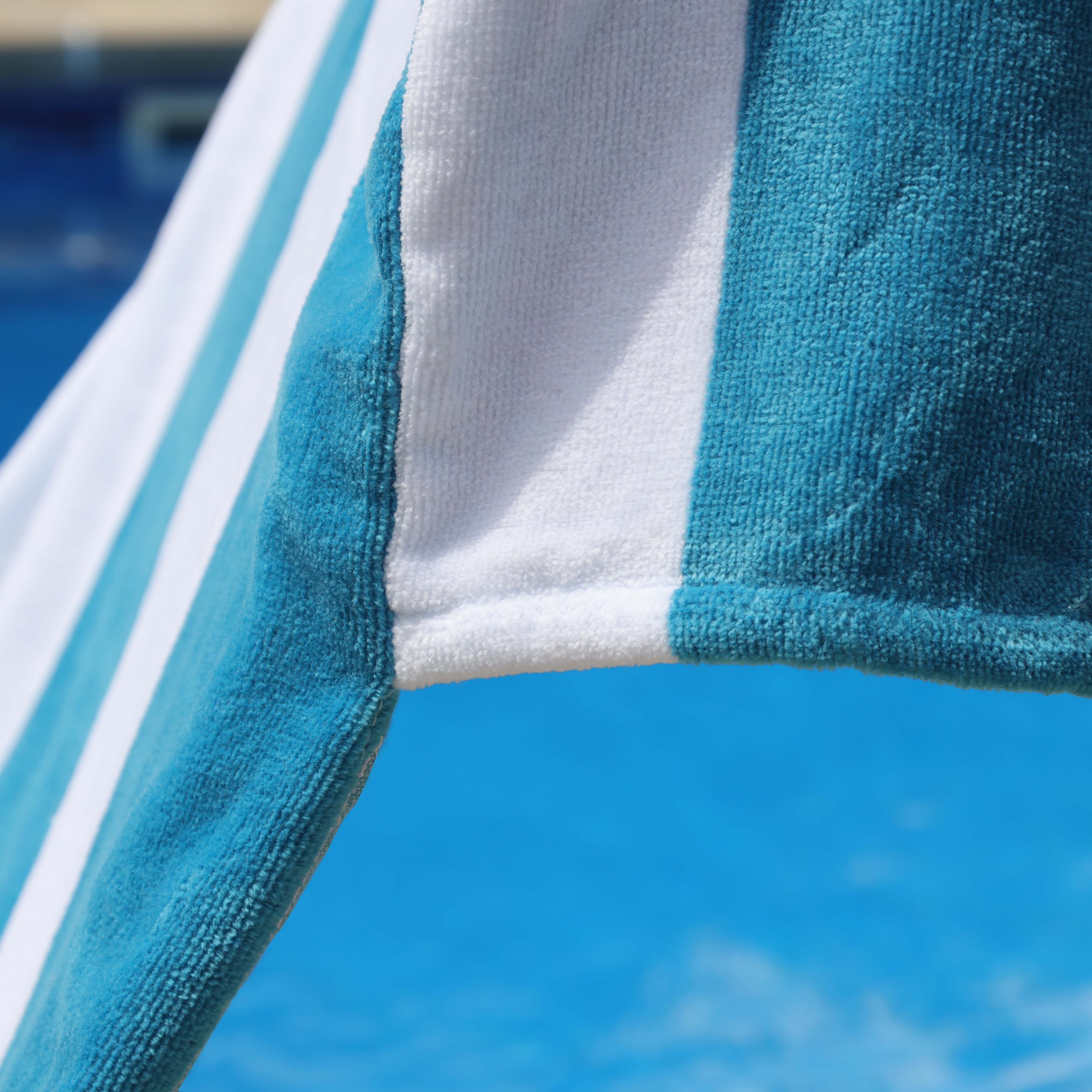 Premium Cotton Cabana Stripe Chaise Lounge Chair Cover - Standard Size, UV Resistant & Waterproof - Perfect for Poolside, Patio, and Outdoor Furniture Protection