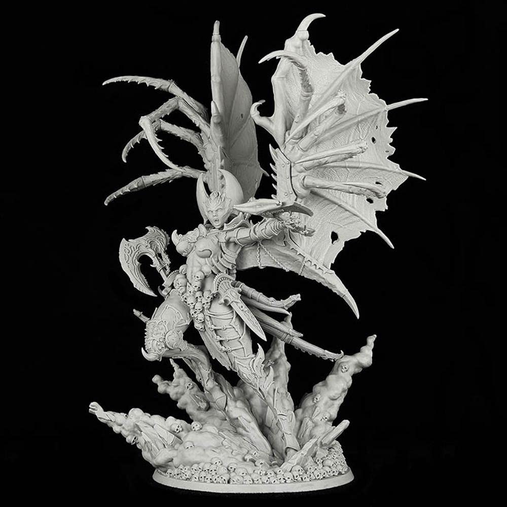 225mm Tall Unpainted Ancient Woman Warrior Resin Statue - DIY Miniature Model Kit for Wargaming, Tabletop RPG & Collectors