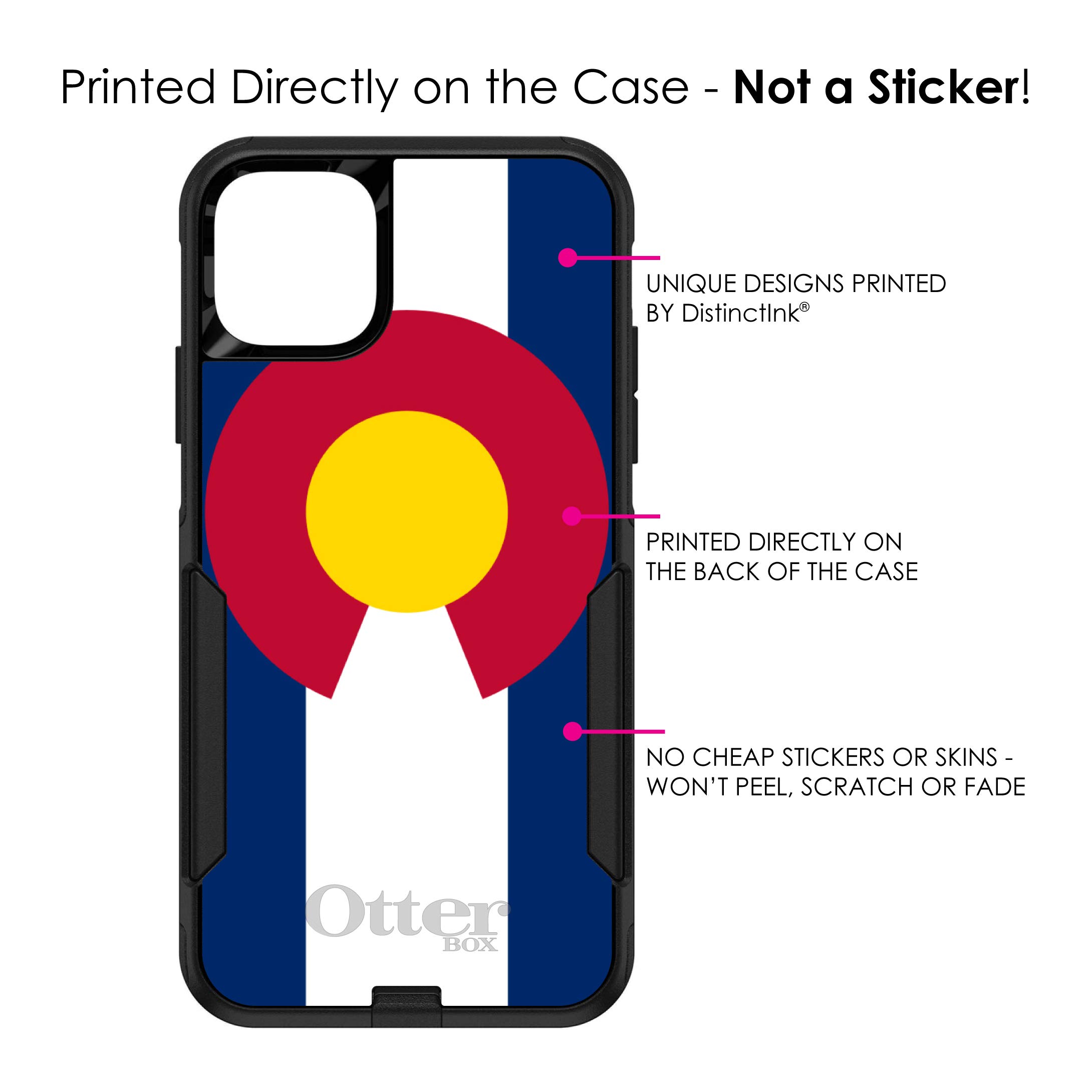 DistinctInk iPhone 11 Pro Case (5.8 Inch) - Colorado State Flag Design Protective Cover - Durable Replacement for OtterBox Commuter - Perfect for Outdoor Activities, Travel & Daily Use