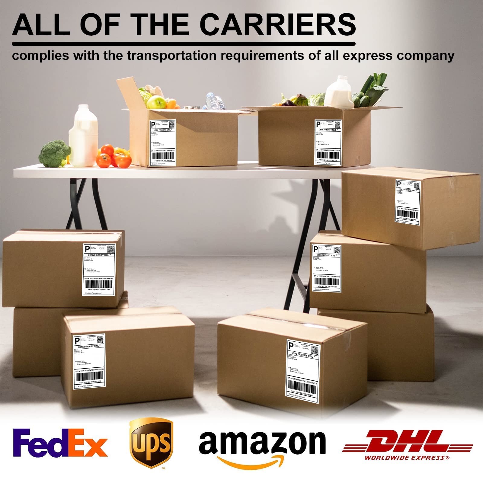 LabelMore Half Sheet Self-Adhesive Shipping Labels for Laser & Inkjet Printers - White (10000 Labels) - Perfect for E-commerce, Business Shipping & Package Labeling