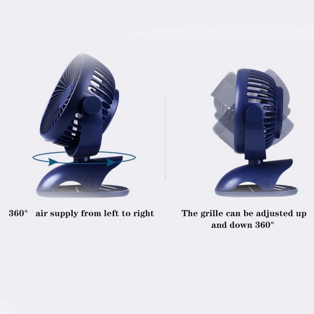 Rechargeable USB Desk Fan with Adjustable Speed - Portable Clip-on Silent Fan for Home Office, Bedroom, Car, Camping & Gym - Pink Mini Desktop Fan (15x5.6x19cm) | Perfect for Work, Travel & Outdoor Activities
