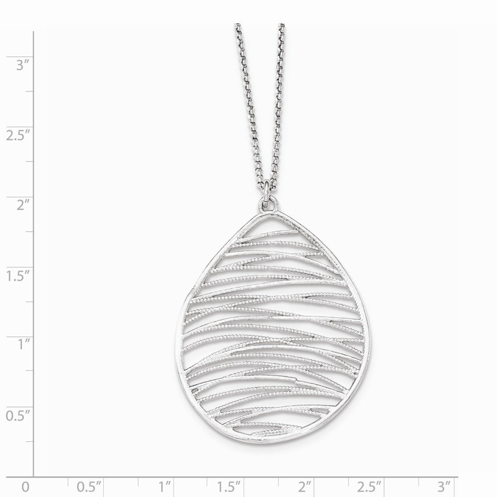 925 Sterling Silver 1.75 Inch Pendant Extension Chain Necklace with Lobster Clasp - 16.5