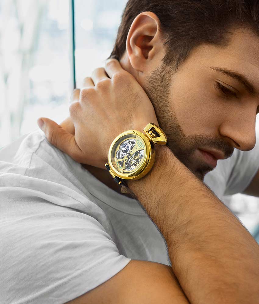 Emperor's Grandeur 127A Automatic 49mm Skeleton Watch for Men - Luxury Mechanical Timepiece with Open Heart Design - Perfect for Formal Events, Business Meetings & Special Occasions