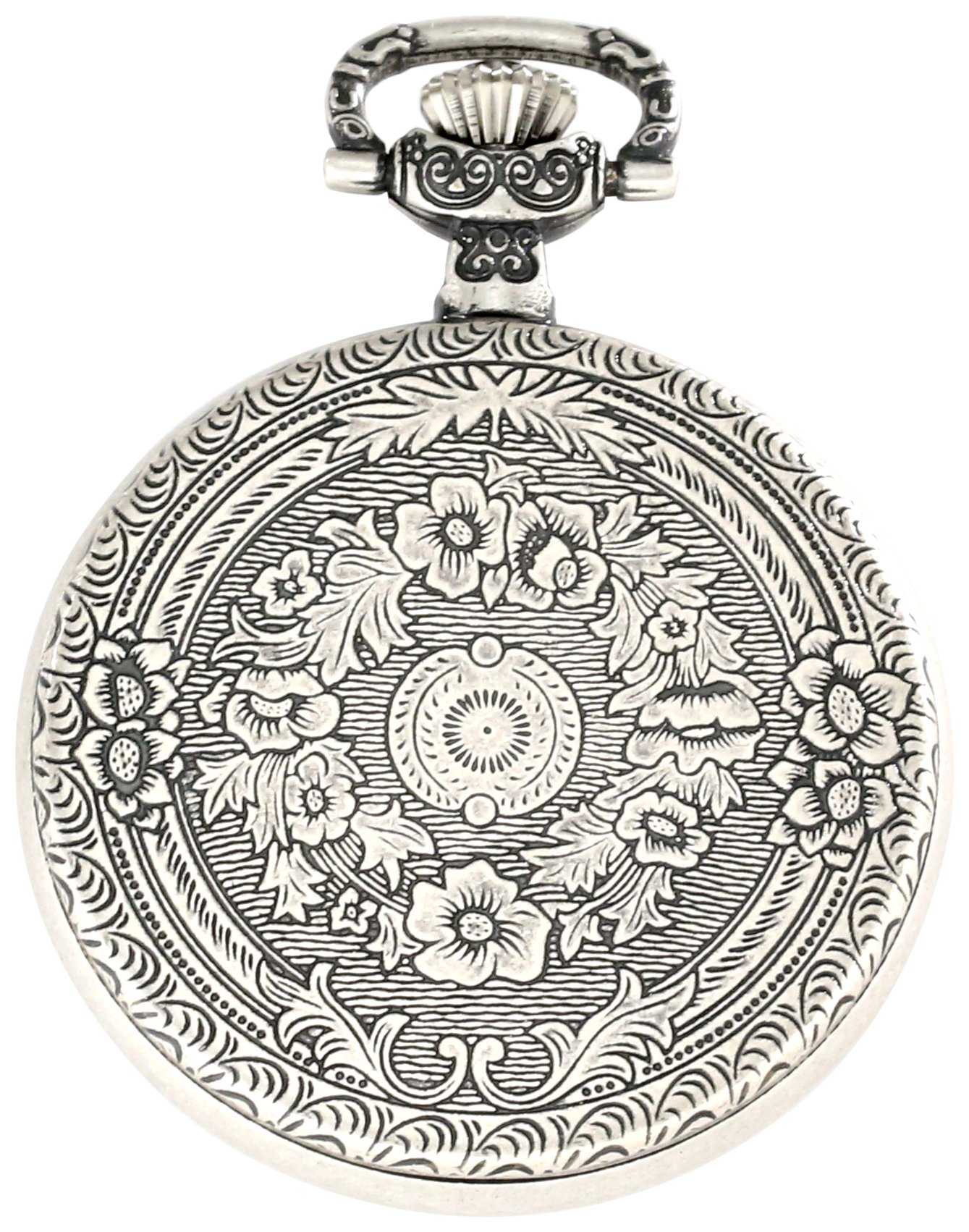 Charles-Hubert Paris 3921 Classic Collection Antique Silver Plated Brass Mechanical Pocket Watch - Vintage Style Gift for Men, Collectors & Special Occasions