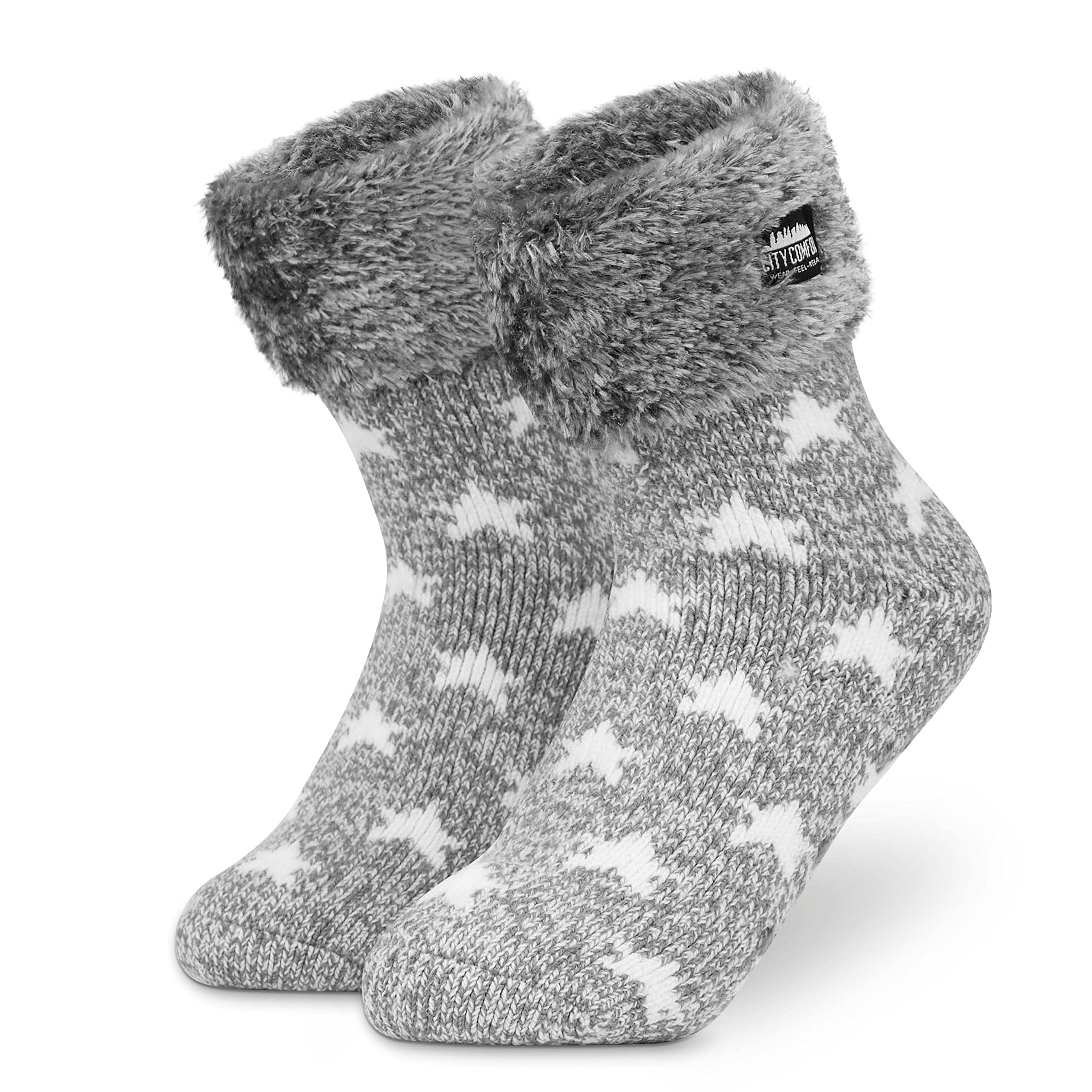 **Cozy Fleece Non-Slip Slipper Socks for Women & Teens - Warm Fluffy House Socks, One Size Fits Most - Perfect for Lounging, Relaxing & Gifts**    *(Use Cases: Ideal for cozy nights at home, relaxing by the fireplace, or as a thoughtful gift for birthdays and holidays.)*