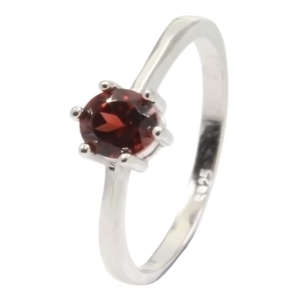 925 Sterling Silver Genuine Garnet Ring for Women - Elegant & Durable Everyday Jewelry for Work, Date Night & Special Occasions
