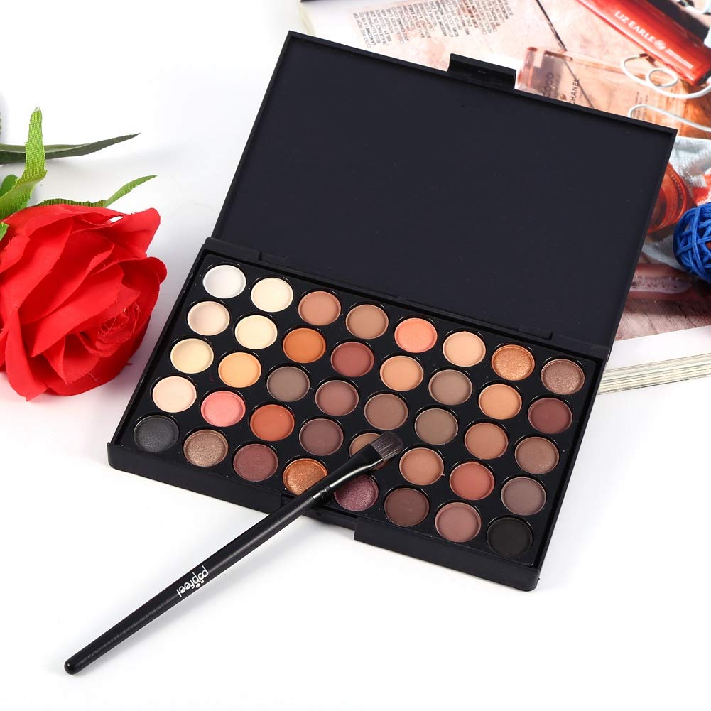 40-Color Matte Eyeshadow Palette with Brush - Long Lasting Shimmer Powder for Party & Daily Makeup