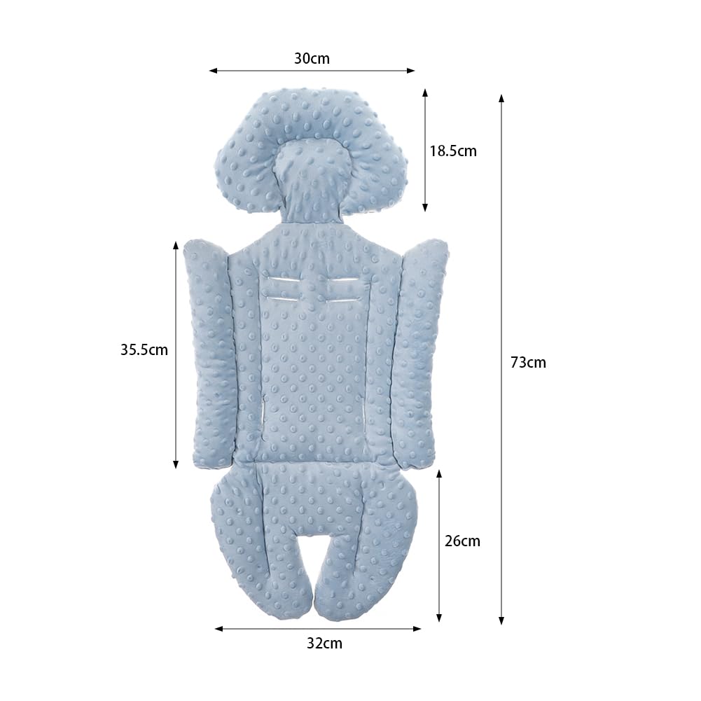 Soft Thickened Universal Baby Stroller Seat Liner - Breathable Cotton Pushchair Cushion Pad with Anti-Slip Backing | Head & Body Support for Infants | Perfect for Strollers, Car Seats & Shopping Carts