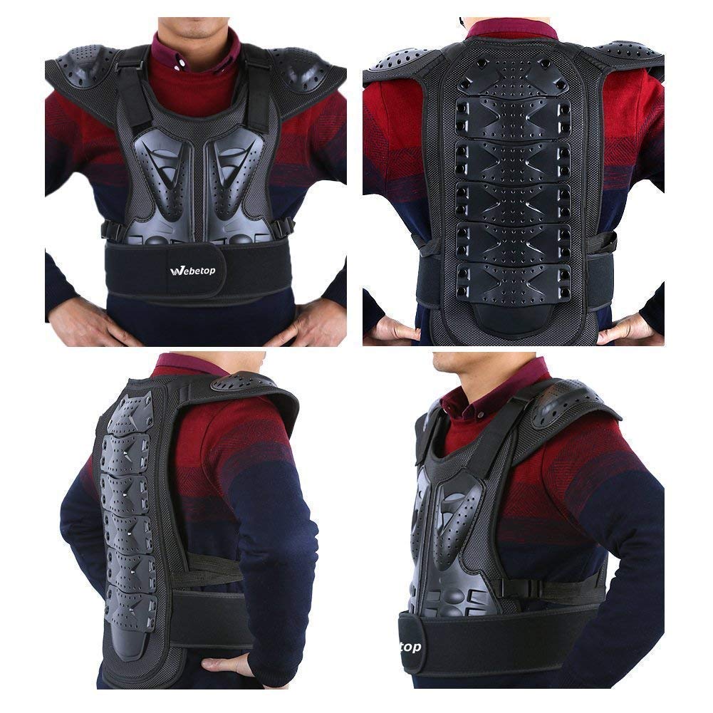 Webetop Dirt Bike Body Armor Vest - Chest & Spine Protector for Kids & Adults (Size L) - Impact Protection for Dirt Biking, Motocross, ATV Riding & Snow Skiing