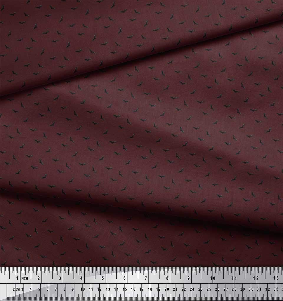 Soimoi Viscose Chiffon Fabric - Brown Bat Bird Print - 42 Inch Wide by The Yard - Lightweight Flowy Material for Dresses, Blouses & DIY Fashion Projects
