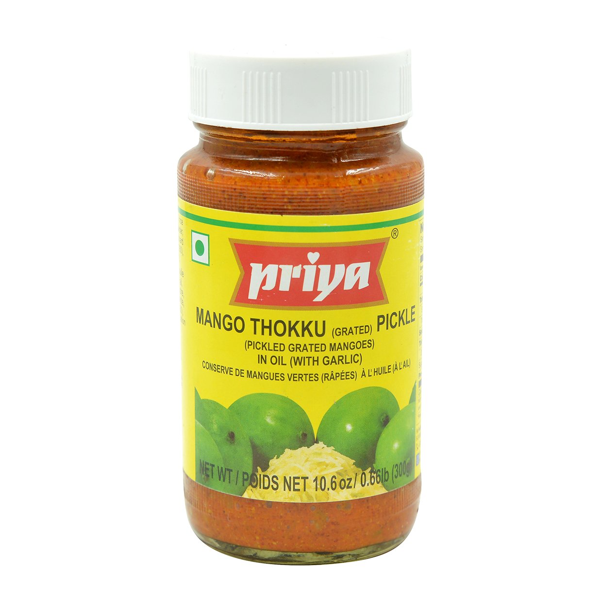 Authentic Priya Thokku Shredded Mango Pickle with Garlic - Spicy Indian Condiment for Rice, Curry & Sandwiches | Vegan & Gluten-Free