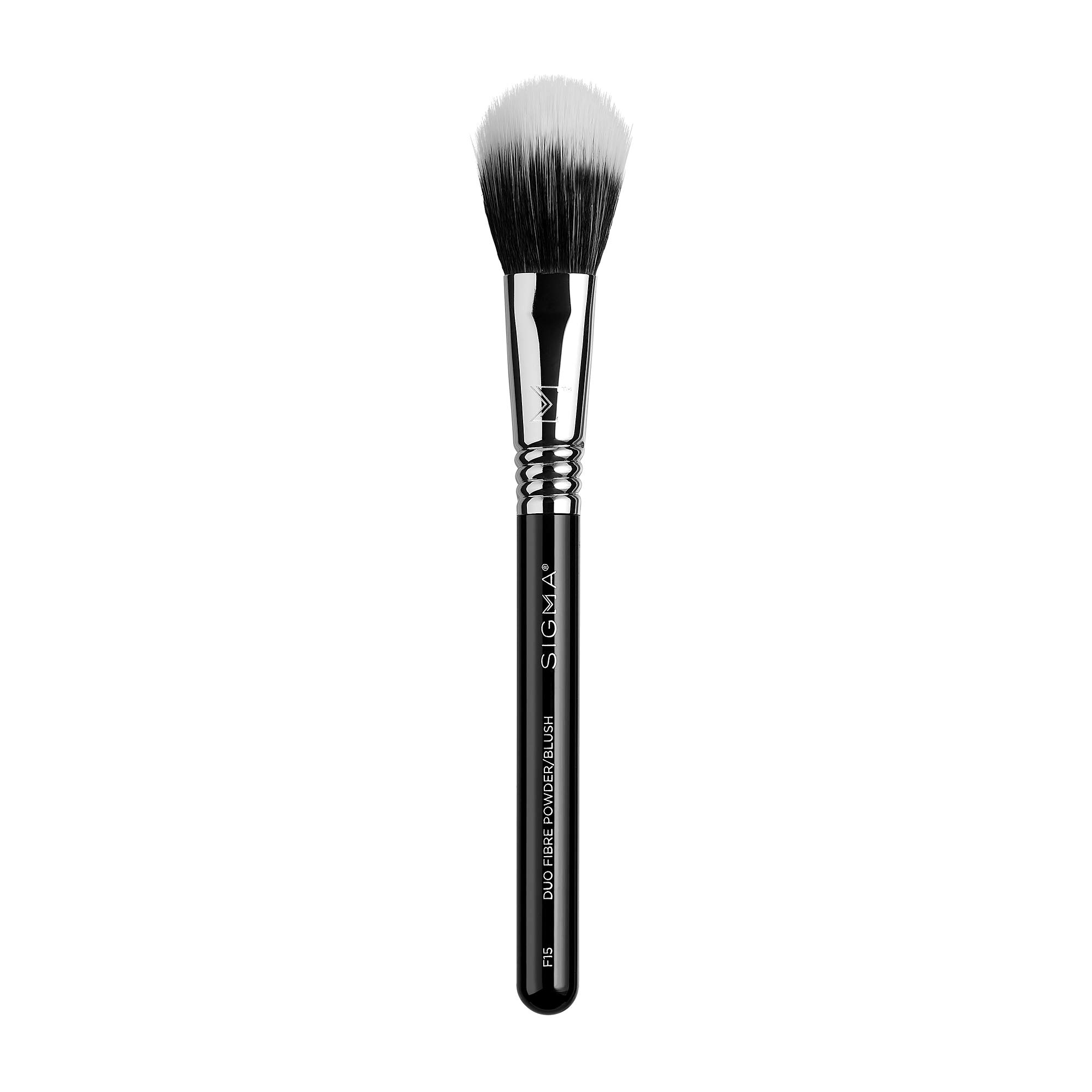 Sigma F15 - Duo Fiber Powder & Blush Brush for Flawless Makeup Application - Perfect for Contouring, Highlighting, and Blending