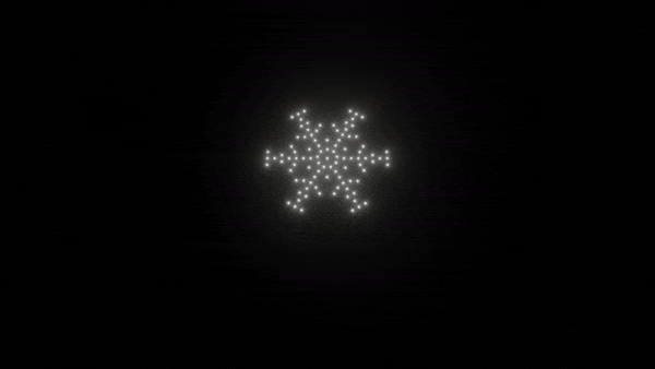 100 Drones with Snowflake Animation - Stunning Light Show for Christmas, Weddings & Events