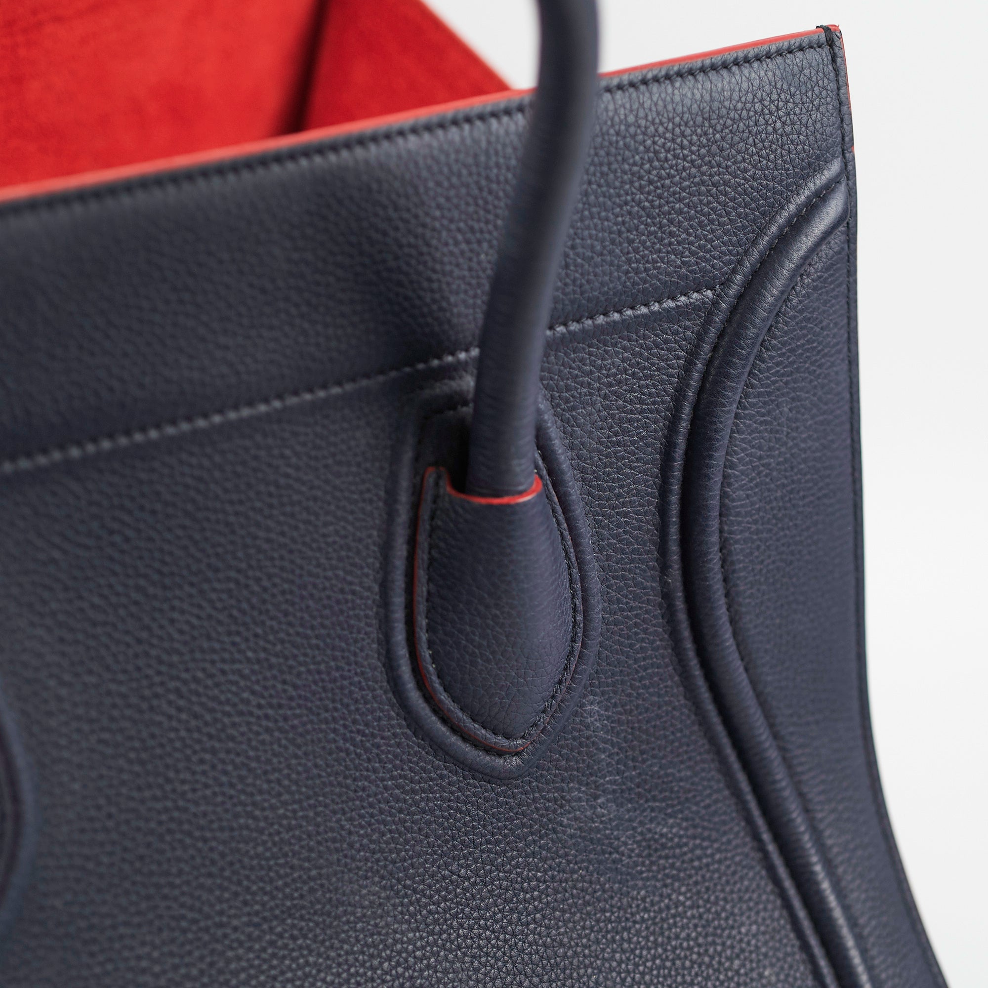 Celine Medium Trapeze Navy Blue Leather Tote Bag for Women | Luxury Designer Handbag for Work, Travel & Everyday Use