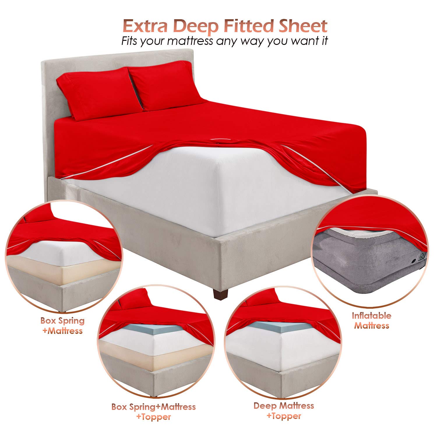 Luxury 100% Cotton 800 Thread Count Twin Size Sheet Set - 4 Piece Hotel Quality Bedding with 15