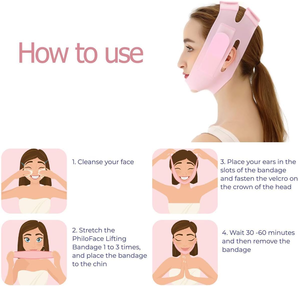 Kwinto Silicone V Face Mask - Facial Slimming Bandage for Cheek, Chin & Neck Lift - Double Chin Reducer for Women & Men - Skin Tightening & Lifting - Perfect for Home Spa, Yoga & Relaxation