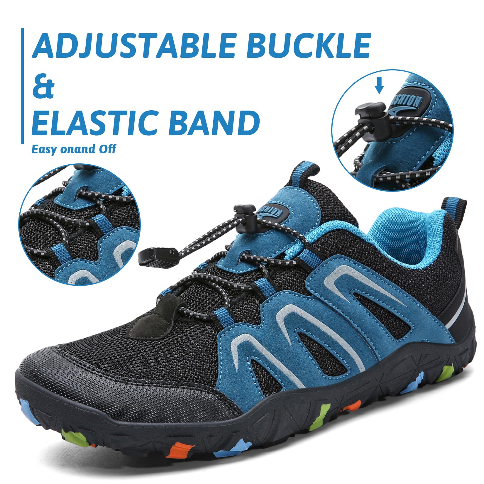 ASHION Boys Running Shoes - Barefoot Sneakers with Wide Toe Box | Lightweight Athletic Walking & Hiking Shoes for Kids | Perfect for School, Sports & Outdoor Adventures