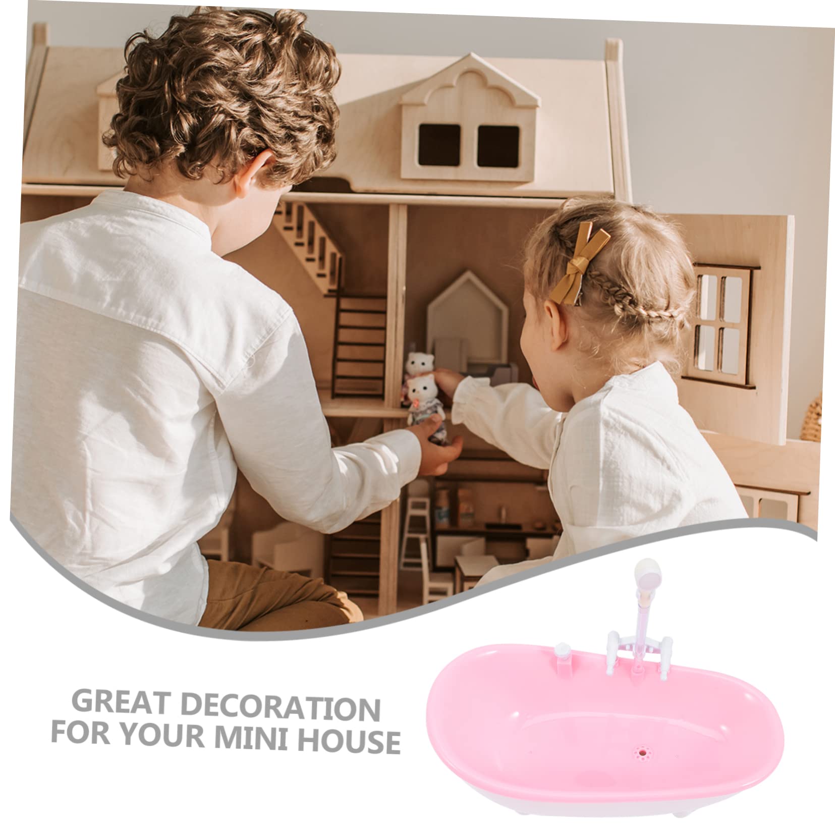 VICASKY 3-Piece Bath Spray Toy Set - Cute Pink Plastic Shower Toys for Kids, Mini Bathtub Doll Accessories - Fun Bath Time Play for Toddlers & Baby Girls