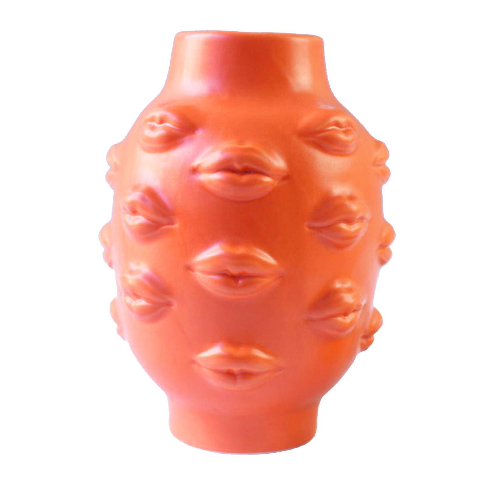 Baoblaze Abstract Orange Ceramic Vase - Modern Home & Office Decor, Flower Pot for Living Room, Hotel, Bookcase & TV Cabinet Decoration | Unique Sculptural Centerpiece for Interior Design
