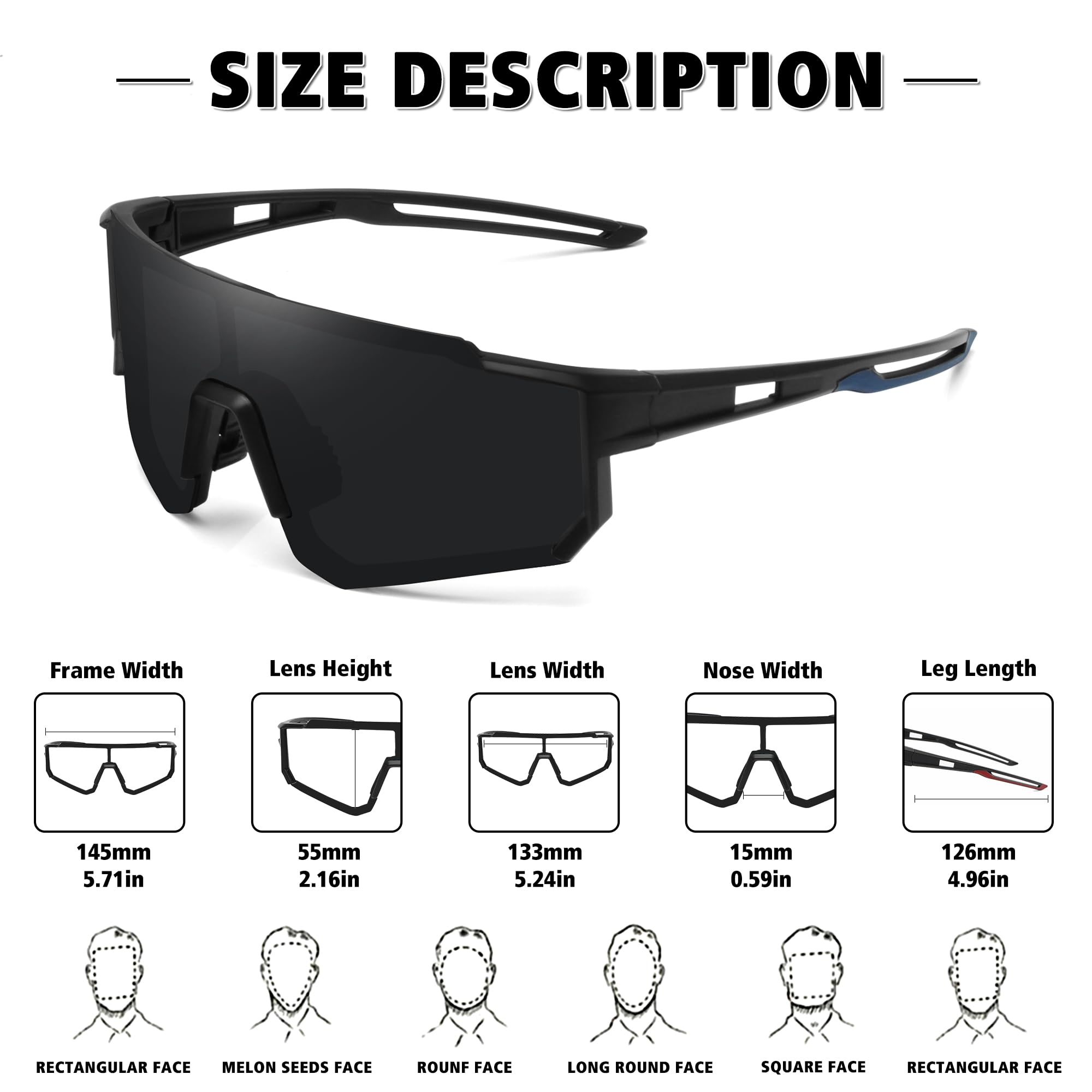 STORYCOAST Polarized Sports Sunglasses for Men & Women - UV400 Protection, Anti-Glare for Driving, Fishing, Cycling & Mountain Biking - Lightweight & Durable for Outdoor Adventures