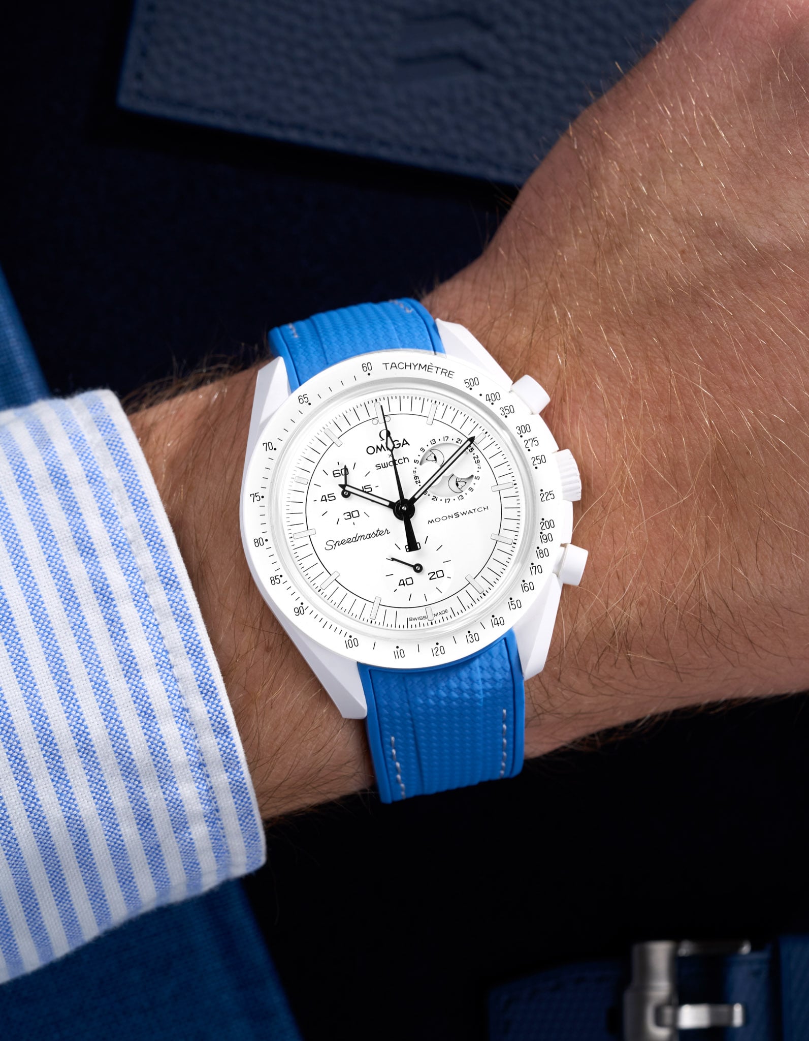 Original Omega X Swatch MoonSwatch Mission to Moonphase Rubber Watch Strap - Durable & Comfortable Replacement Band for Everyday Wear & Sports Activities