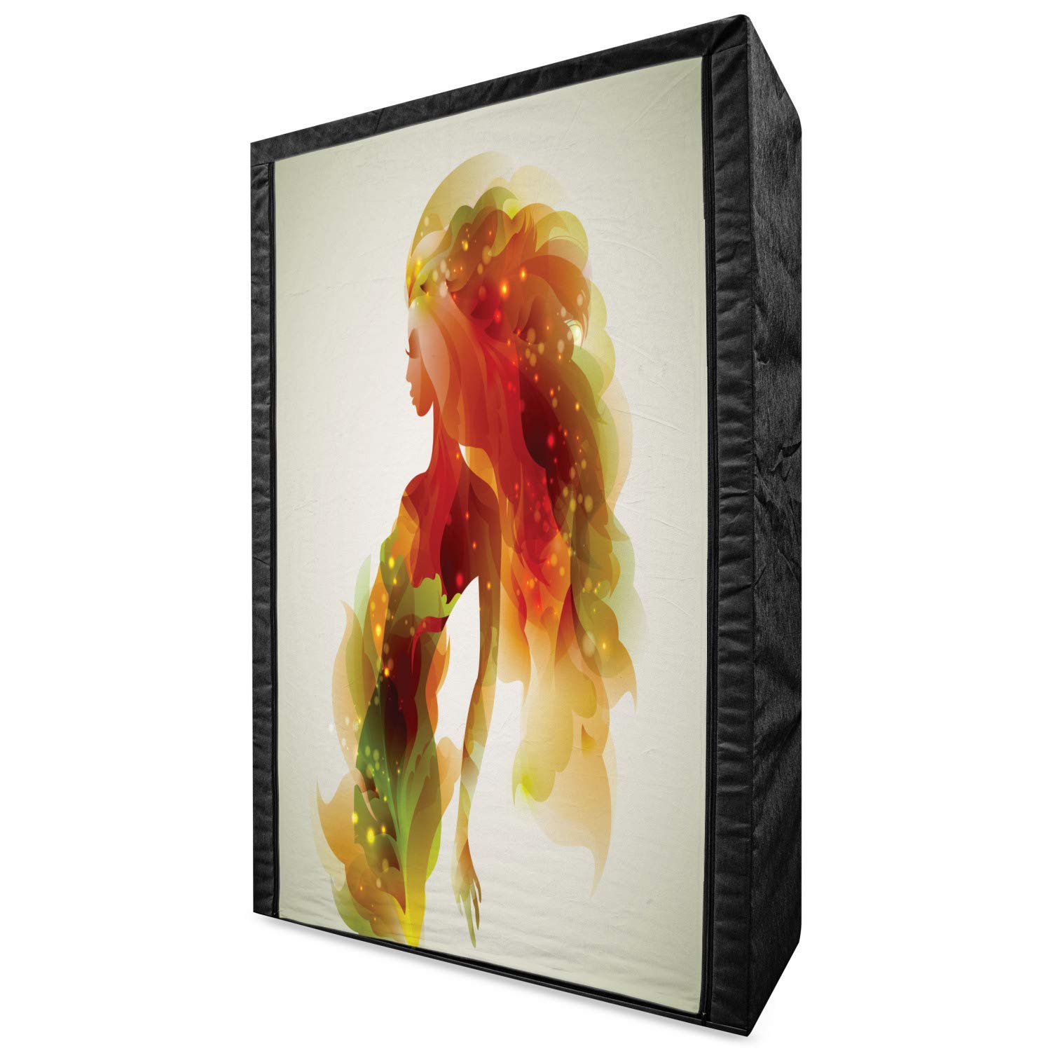 Ambesonne Floral Portable Fabric Wardrobe with Shelves | 42.5