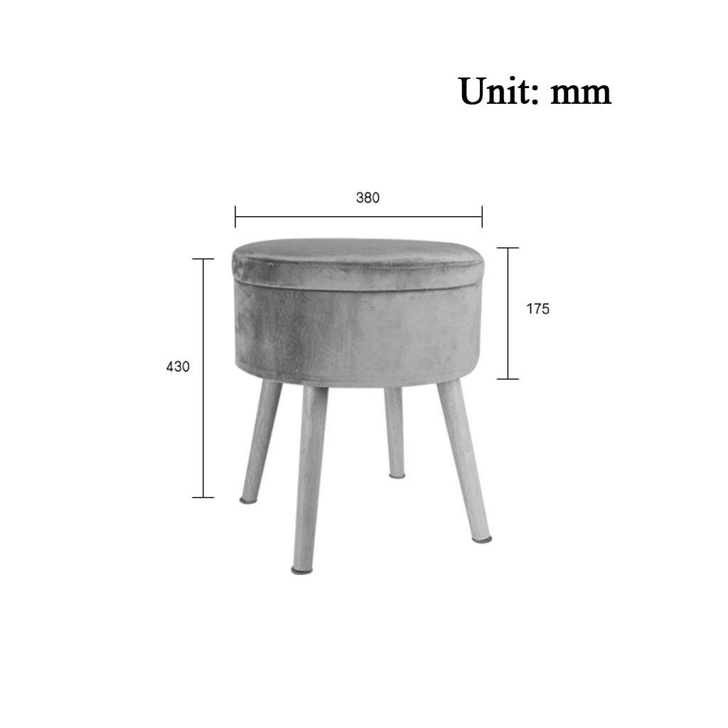 **Removable Flannel Upholstered Ottoman Pouffe - Wooden Storage Footstool for Living Room, Bedroom & Lounge - Beige Fabric Cover Sofa Stool**    *(Perfect for Extra Seating, Footrest, Coffee Table, or Stylish Home Decor)*