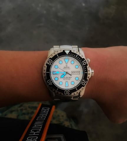 RATIO FreeDiver Helium-Safe Automatic Diving Watch for Men - 1000M Water Resistant, Sapphire Crystal, Professional Dive Watch for Scuba Diving & Deep Sea Exploration