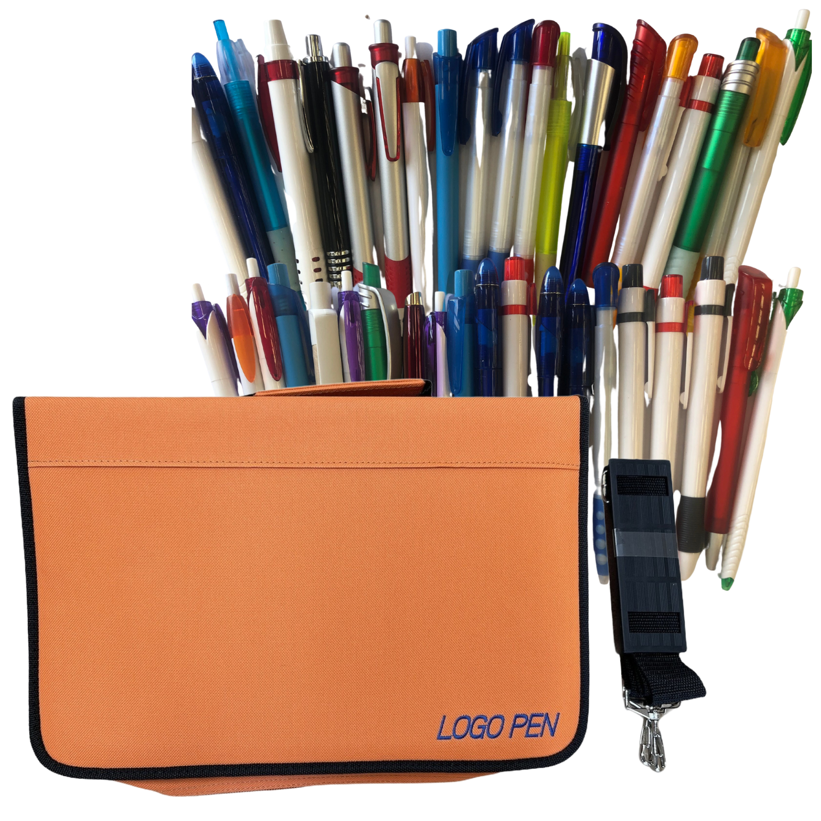 120-Pack Assorted Color Ballpoint Pens with Pen Holder Folder for School, Office & Business Bulk Supplies - Perfect for Writing, Note-Taking & Organization