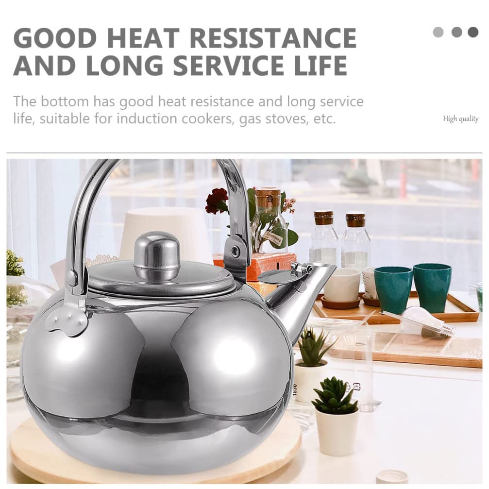 Cabilock 2.5L Stainless Steel Whistling Tea Kettle - Stovetop Whistling Teapot with Ergonomic Handle for Boiling Water, Coffee & Tea - Perfect for Home, Office & Camping Use