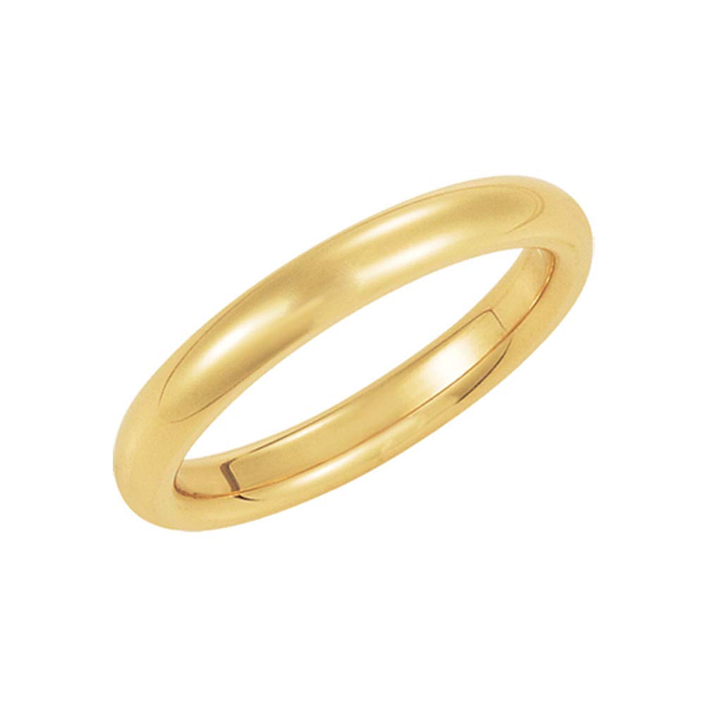 10k Yellow Gold 3mm Domed Comfort Fit Wedding Band - The Black Bow - Perfect for Engagements, Anniversaries, and Everyday Elegance
