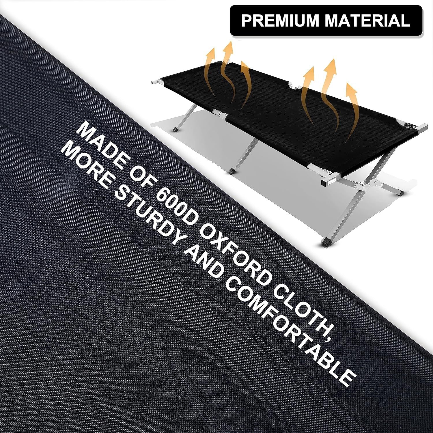 Portable Camping Cot for Adults - Lightweight Folding Cot Bed with Storage Bag - Perfect for Outdoor Camping, Hiking, Travel & Office Naps - Easy Setup - Compact & Durable - 1 Pack
