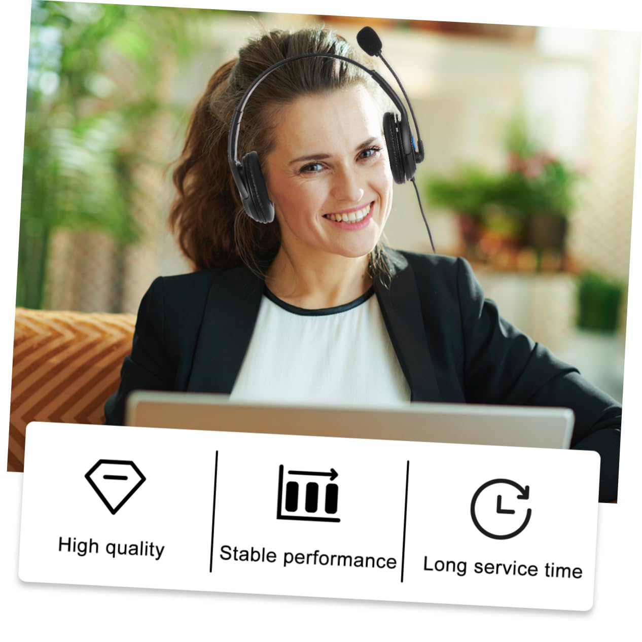 KITANDOVE USB Gaming Headset with Noise Cancelling Mic - Lightweight Plastic Earpiece Computer Headphones for PC, Laptop, Office & Online Classes (Perfect for Gaming, Work & Remote Learning)