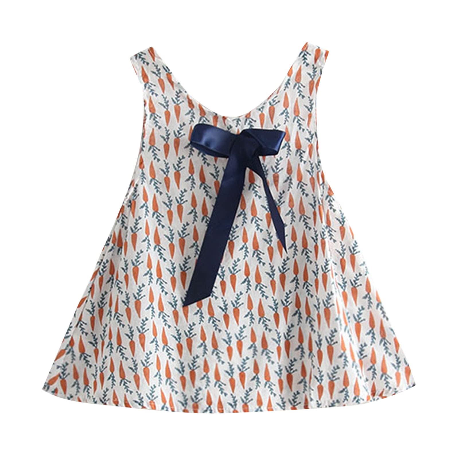 Toddler Girls' Floral Princess Dress - Sleeveless Summer Outfit for Baby Boys & Girls (Orange, 3-4 Years) - Perfect for Beach, Party & Casual Wear