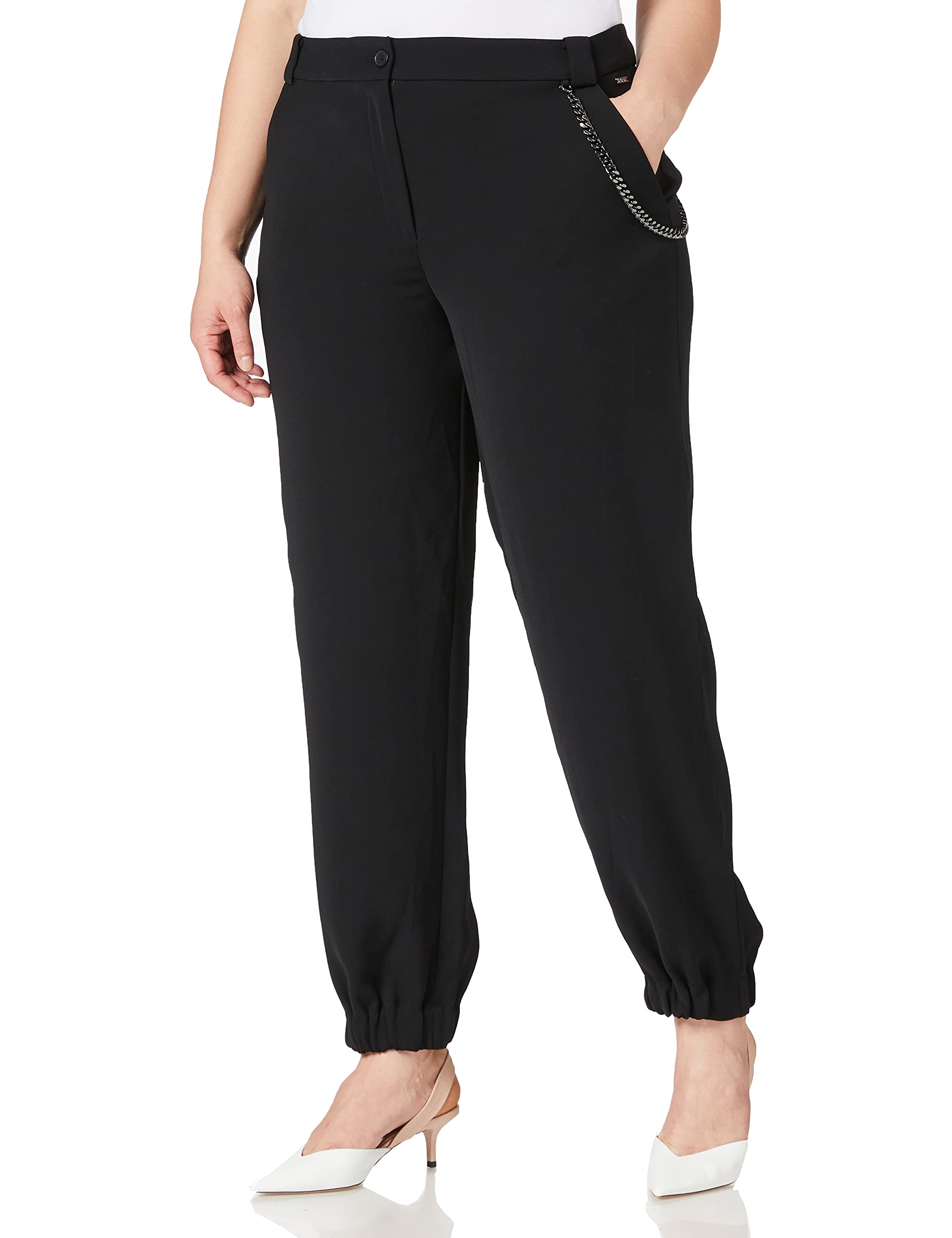 ARMANI EXCHANGE Women's Casual Pants with Chain Detail - Stylish High Waist Trousers for Work, Travel & Everyday Wear | Fashionable Comfort Pants for Women