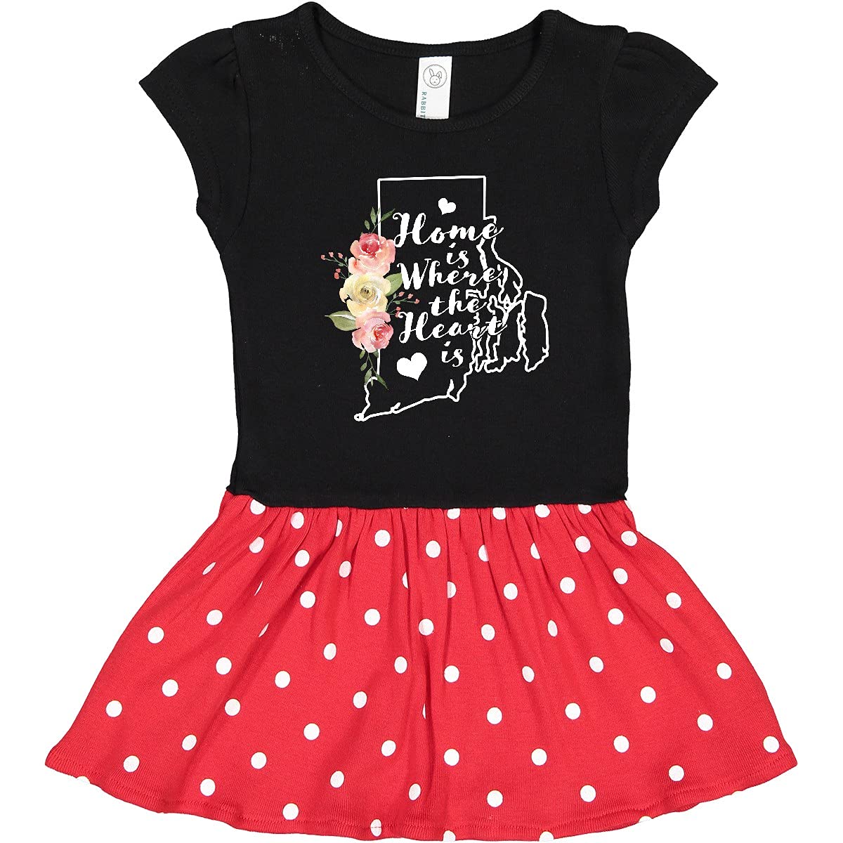Inktastic Rhode Island Home is Where The Heart is Watercolor Print Toddler Dress - Cute Casual Outfit for Girls, Playdates & Family Photos