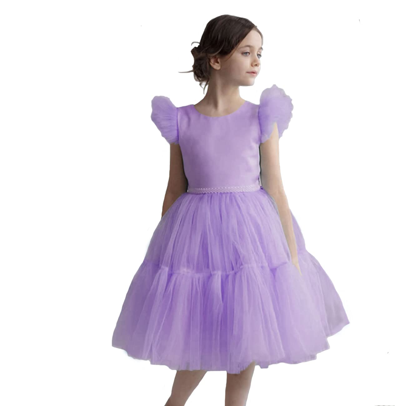 Elegant Backless Tulle Bridesmaid Dress for Big Girls - Princess Style Flower Girl Dress for Weddings & Special Occasions | Perfect for Bridal Parties, Prom & Formal Events