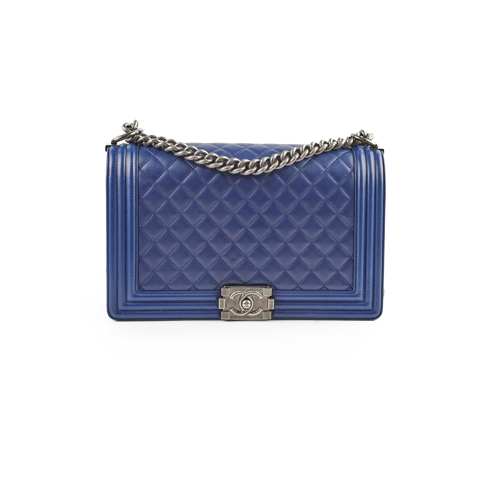 Chanel New Medium Boy Bag in Dark Blue - 2021 Collection | Luxury Crossbody Handbag for Women, Perfect for Parties & Evening Events