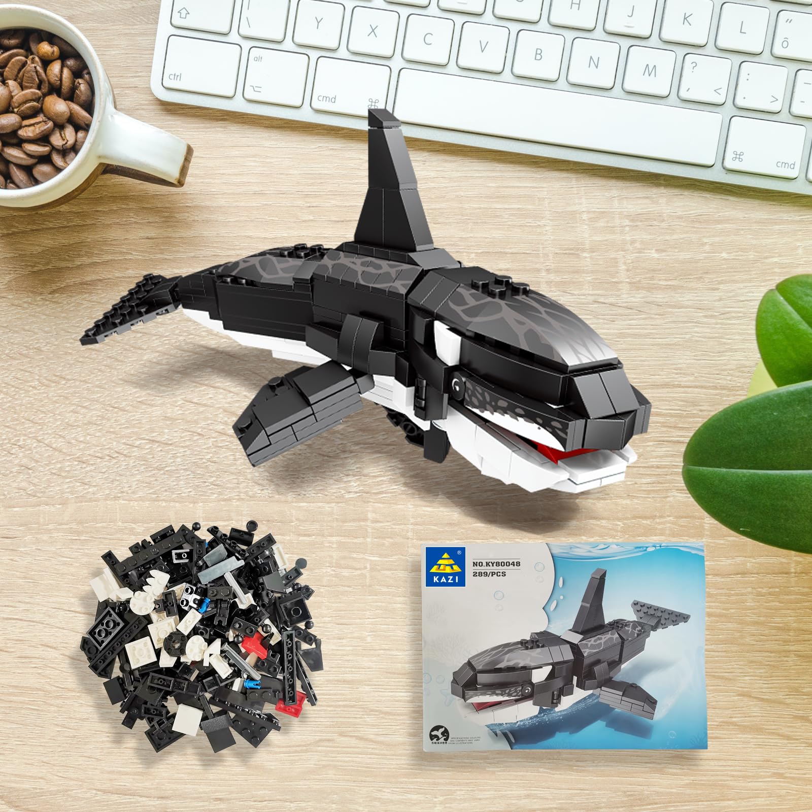 KAZI Orca Toys Building Blocks Set - STEM Educational Ocean Animal Toys for Kids Ages 6-10, Deep Sea Creatures Building Kit for Boys & Girls - Perfect for Birthday Party Favors, Christmas & Easter Gifts | Creative Play, STEM Learning & Classroom Activities