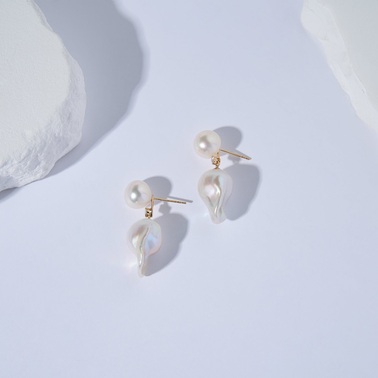 18K Gold Baroque Pearl Earrings – Elegant Vintage Style Dangle Earrings for Women | Perfect for Weddings, Parties & Special Occasions