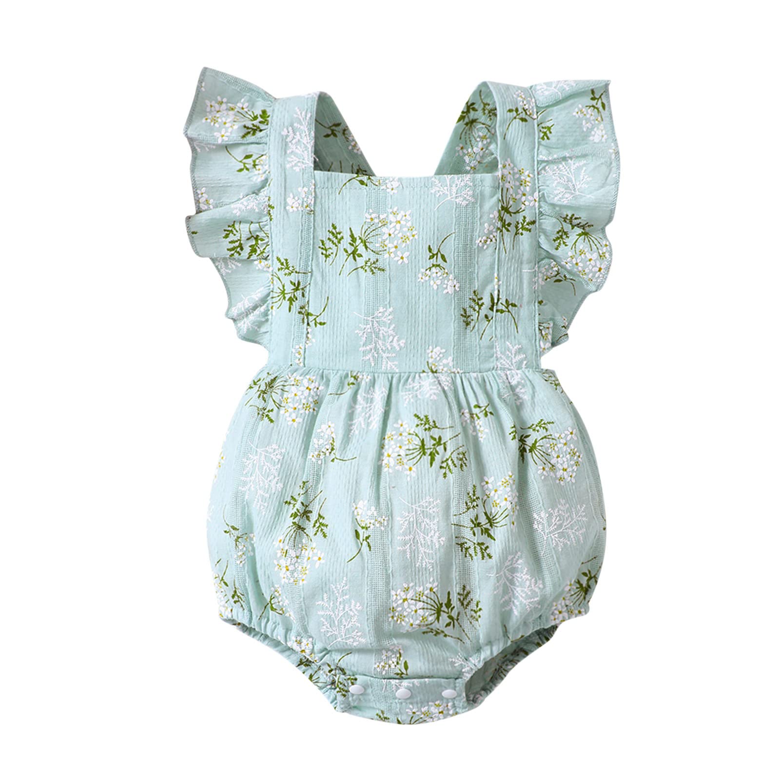 Toddler Girls Floral Sleeveless Romper Jumpsuit - Breathable Baby Bodysuit Clothes for Infants | Perfect for Summer Playdates, Beach Outings & Casual Wear