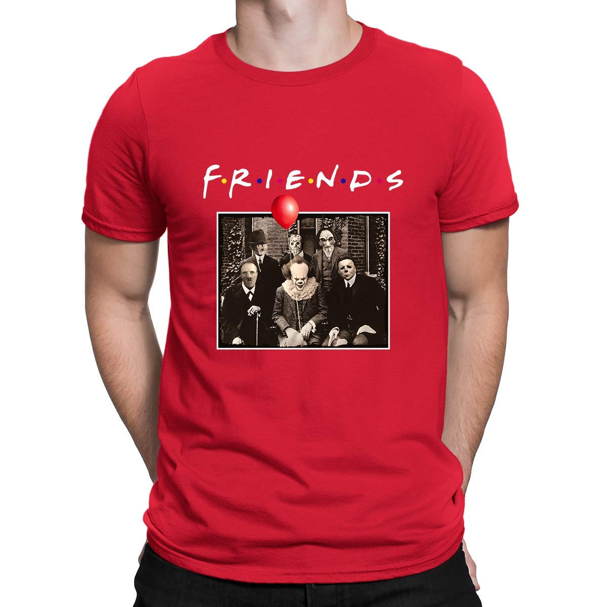 Friends Horror Halloween T-Shirt - Michael Myers & Jason Scary Movie Tee for Women & Men | Halloween Costume, Cosplay, Horror Movie Night Outfit