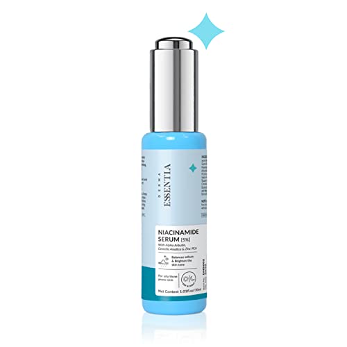 Derma Essentia 5% Niacinamide Serum with 1% Alpha Arbutin & Zinc PCA - Brightening Face Serum for Acne Scars, Dark Spots, Large Pores & Oily Skin | Contains Centella Asiatica (CICA) Extract | 1.01 fl.oz | Perfect for Daily Skincare Routine & Post-Acne Treatment