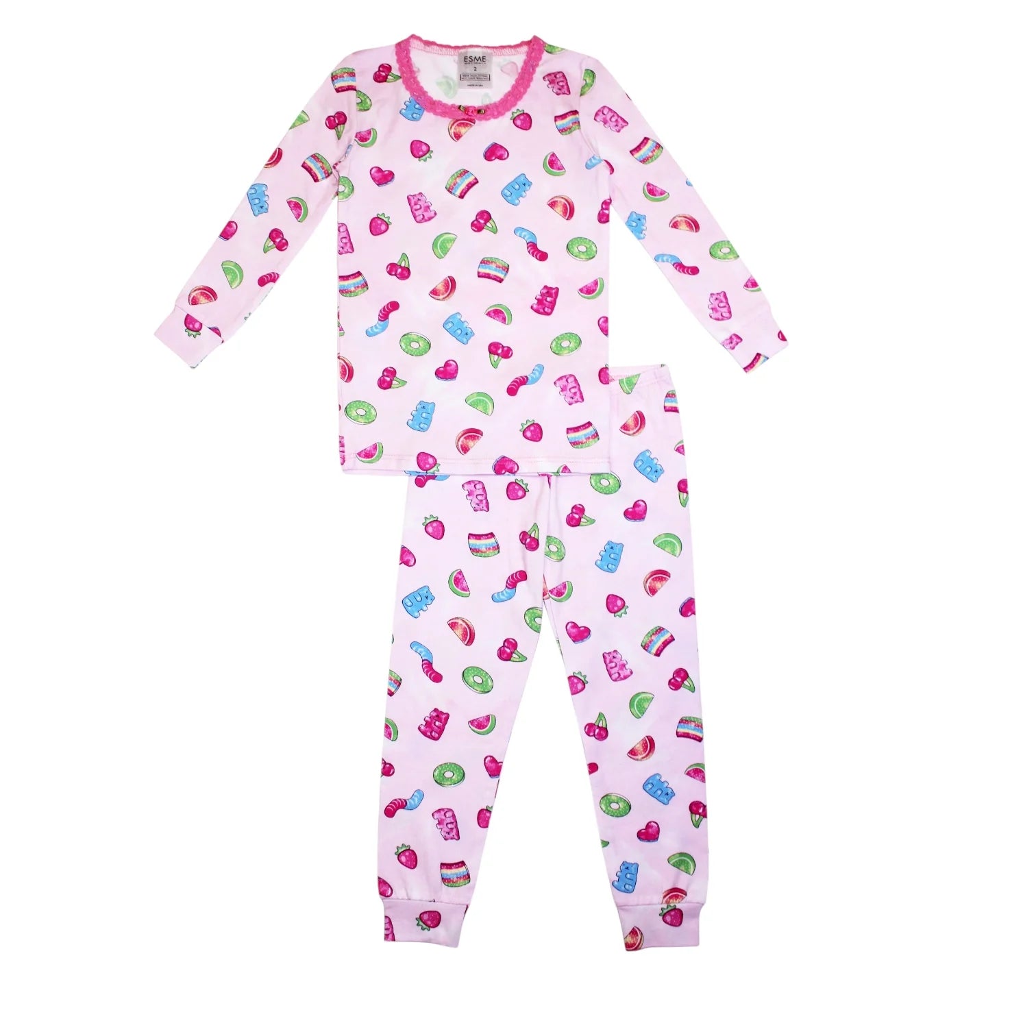 Esme Sweet Gummies Long Sleeve Top and Pants Set - Cute Matching Outfit for Girls | Perfect for School, Playdates & Family Photos