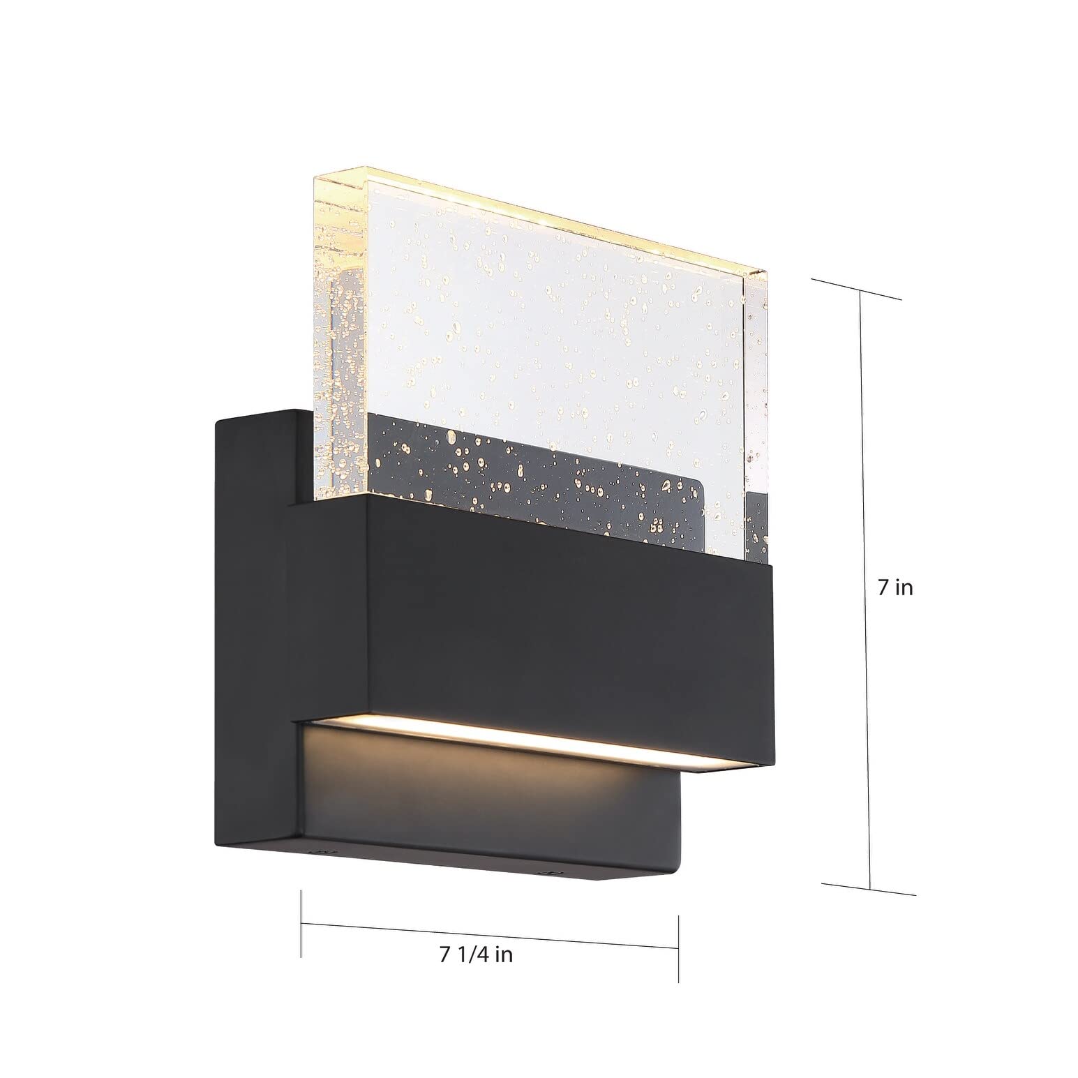 Nuvo Matte Black Finish with Seeded Glass - Elegant Home Decor for Kitchen, Bathroom & Living Room
