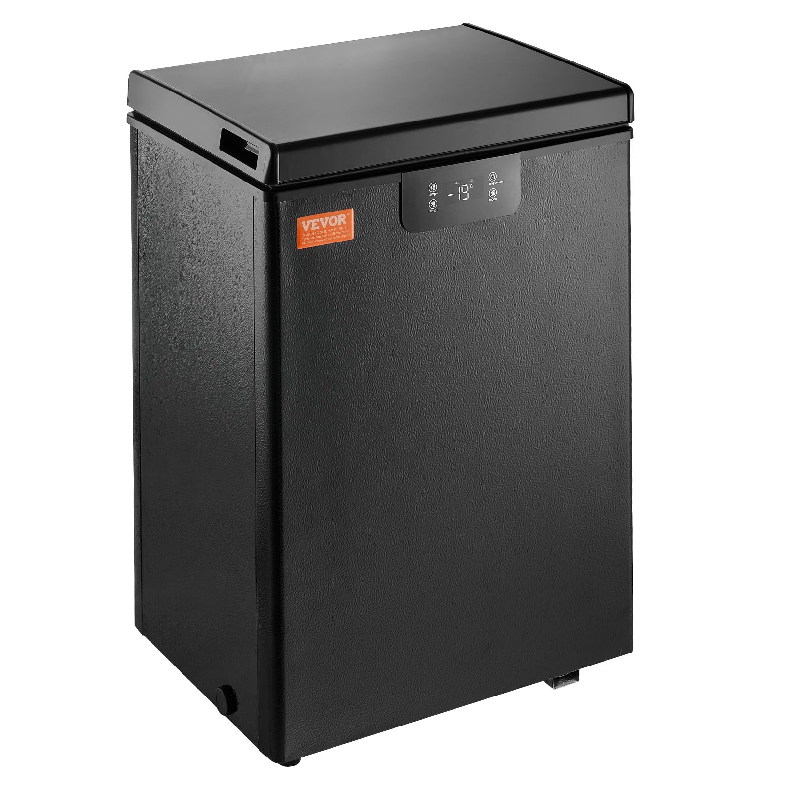 VEVOR 3.5 Cu.ft Compact Chest Freezer - Energy Efficient Deep Freezer with Adjustable Thermostat, 2 Removable Baskets & Low Noise Design - Perfect for Home, Garage, Basement or Small Business Storage (Black)