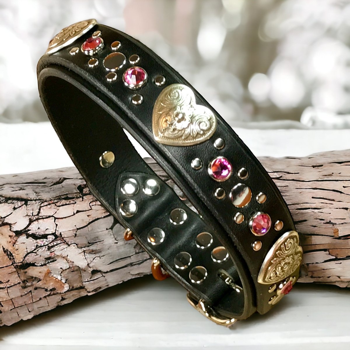 Premium Designer Leather Dog Collar for Small Medium Large Dogs - Handcrafted in Milan - Perfect for Daily Walks, Training & Fashion Accessories