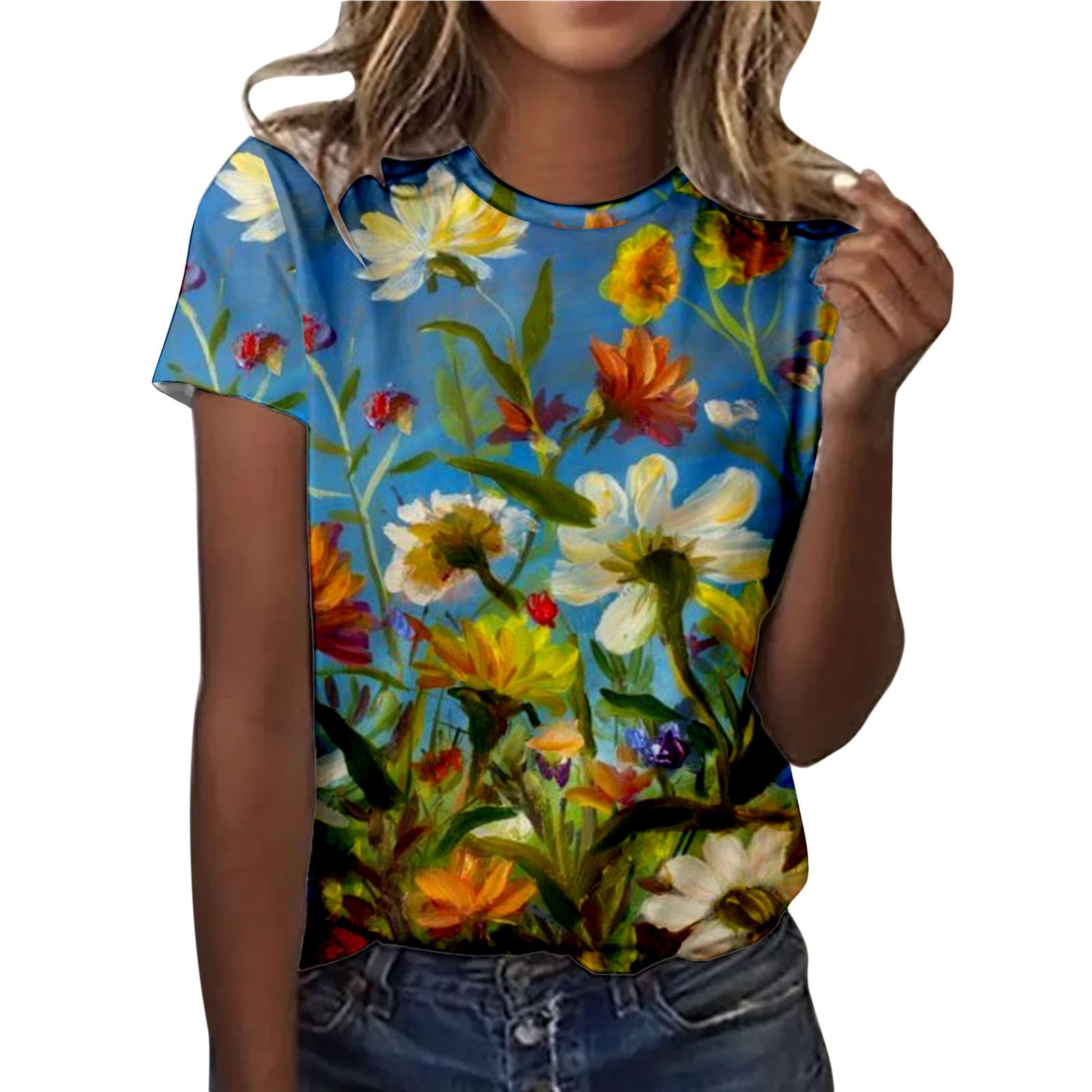Women's Summer Tops with Short Sleeves - Plus Size Blouses & Casual T-Shirts for Women | Perfect for Beach, Office & Everyday Wear