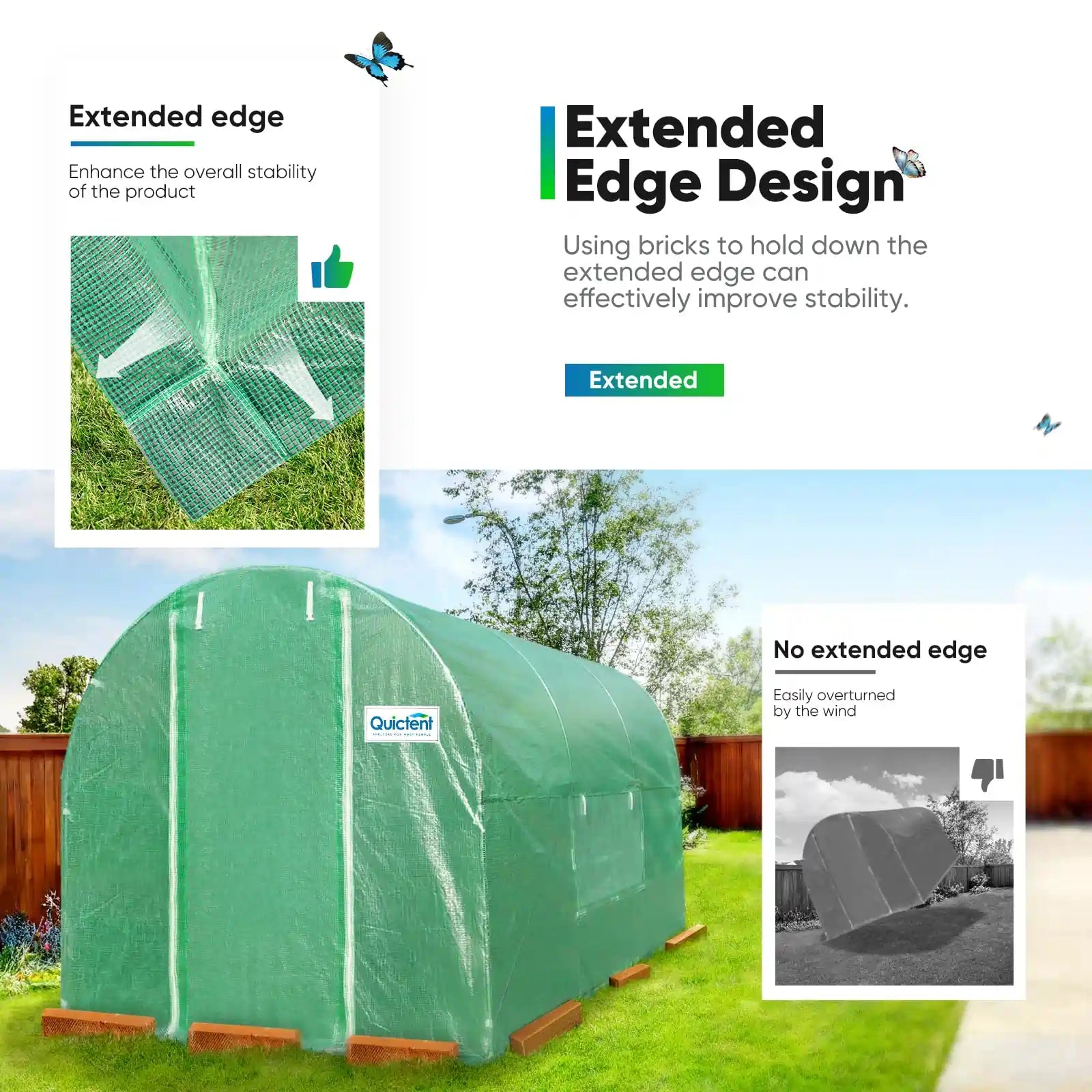 10' x 6.6' x 6.6' Premium Walk-in Greenhouse for Outdoor Gardening - Perfect for Growing Vegetables, Flowers & Herbs in Backyard or Patio