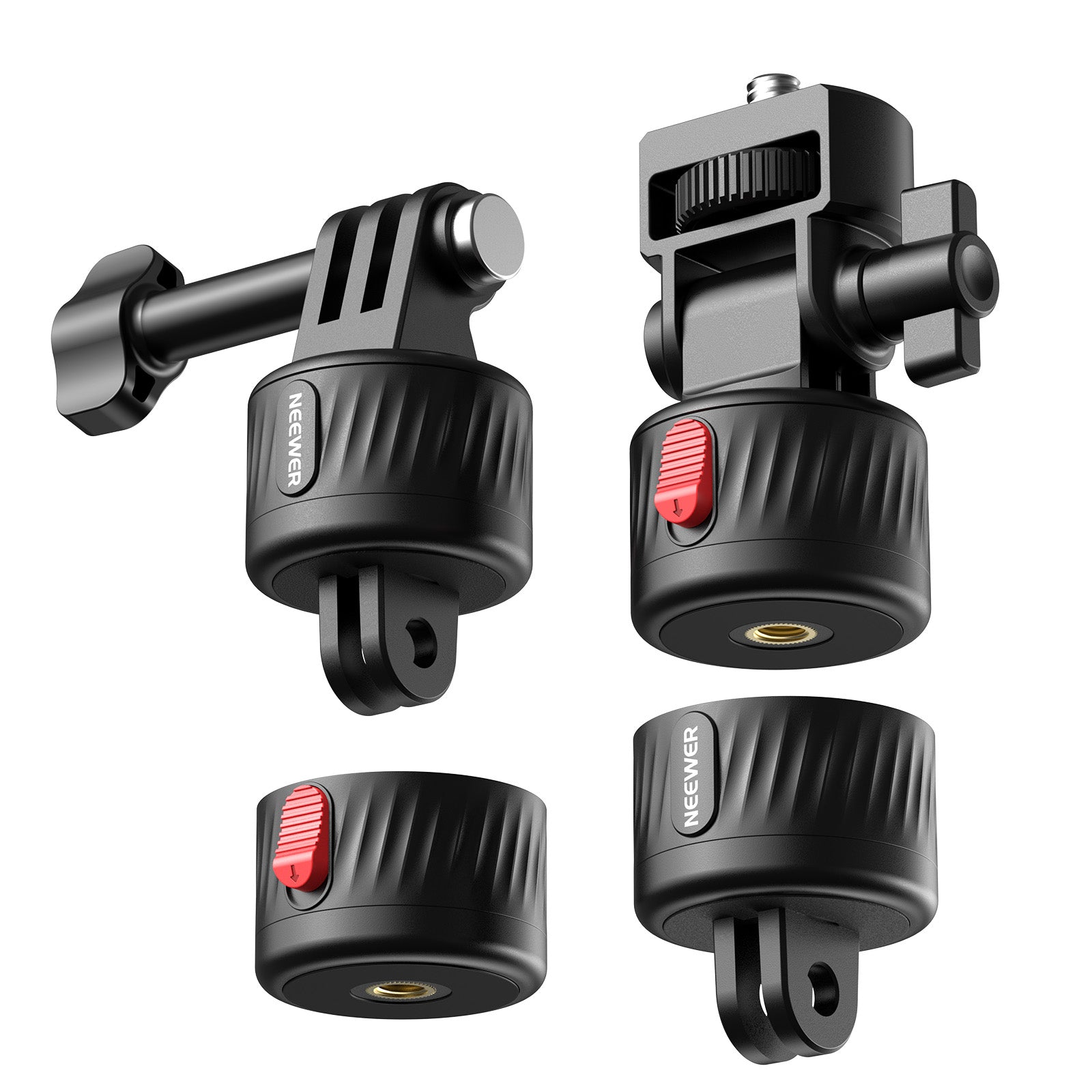 NEEWER GP24 4-in-1 Action Camera Mount Kit for GoPro Hero 11/10/9/8/7, DJI Osmo - Waterproof Diving, Cycling, Motorcycle, Surfing Accessories